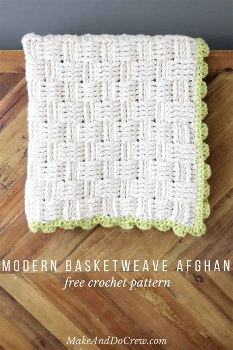 Lapghan Crochet Patterns Modern Crochet Basket Weave Blanket Free Pattern - mycrochetes.com ...