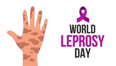 World Leprosy Day vector illustration with hand and purple ribbon ...