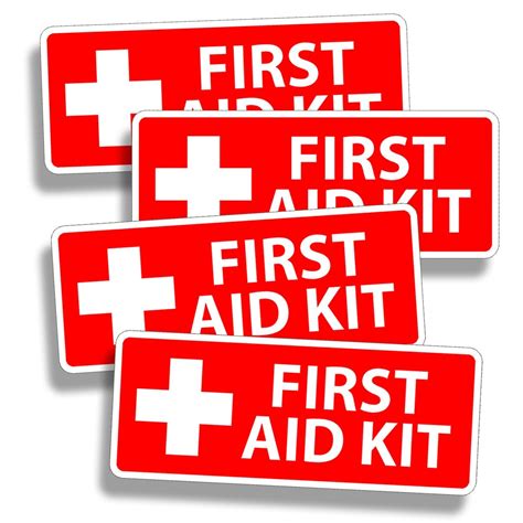 Sign First Aid Kit Red set of 4 Stickers - Etsy