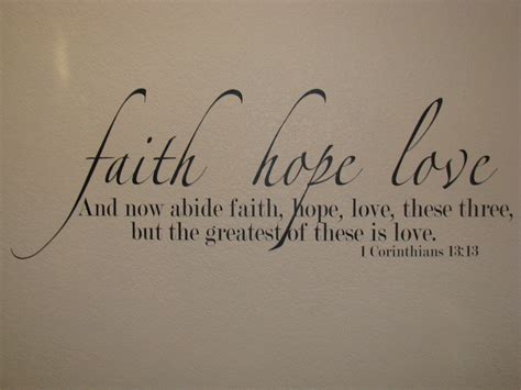 Faith Hope Love Bible Verse Wall Decal Vinyl Wall Lettering | Etsy