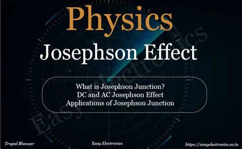 Josephson Effect - Definition, Application, AC and DC Effect