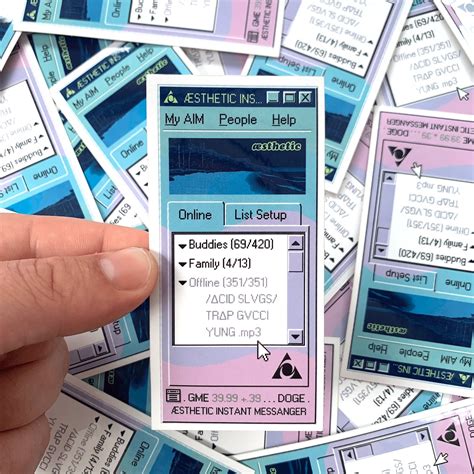 AESTHETIC Wave Sticker Pack // Computer Vaporwave Sticker Set - Etsy