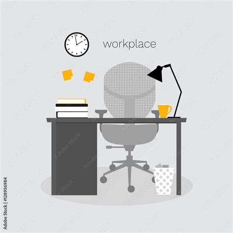 Vector illustration of the workplace Stock Vector | Adobe Stock