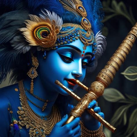 Premium Photo | Lord Sri Krishna with flute