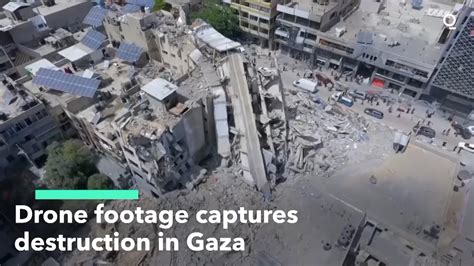 Watch Drone Footage of Destruction in Gaza - Bloomberg