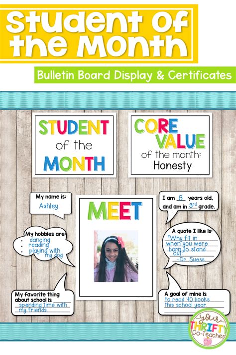 bulletin board display and certificate for students to use