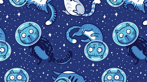 Download wallpaper 1920x1080 cats, astronauts, space suit, pattern full hd, hdtv, fhd, 1080p hd ...