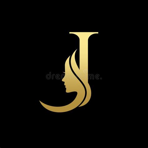 Letter J Beauty Women Face Logo Design Vector Stock Vector ...