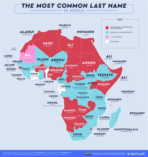 その国でもっとも多い名字（姓）がよくわかる世界地図 - DNA