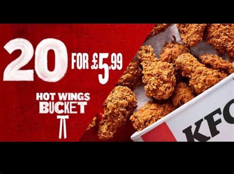 KFC - 20 Hot Wings Bucket Just £5.99! at KFC