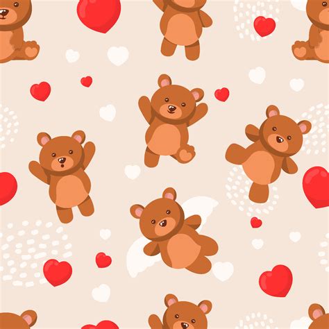 Seamless Teddy Bear Pattern 10346443 Vector Art at Vecteezy