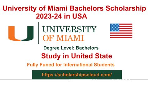 University of Miami Bachelors Scholarship 2023-24 in USA