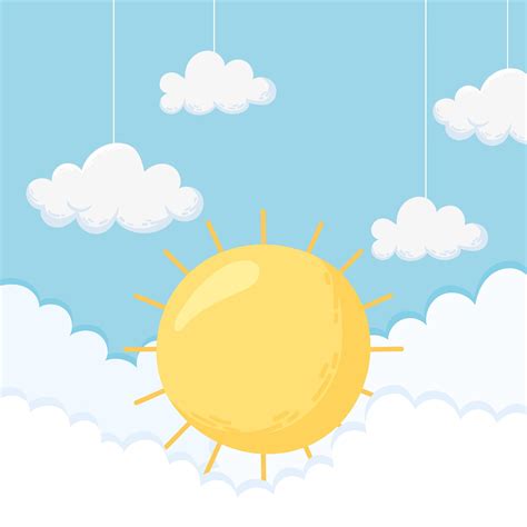 Cartoon sky with bright sun 2060575 Vector Art at Vecteezy