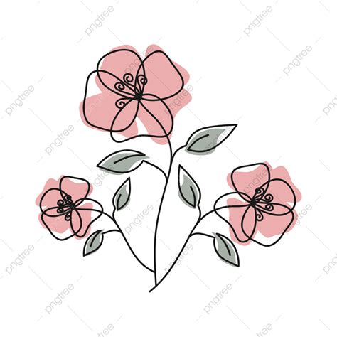 Flower Line Art Vector Hd PNG Images, Cute Minimalist Flower Line Art, Flower Drawing, Flower ...