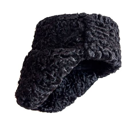 Karakul Astrakhan Fur Sheepskin Ushanka Hat. Black. - Buy Online in UAE. | Apparel Products in ...