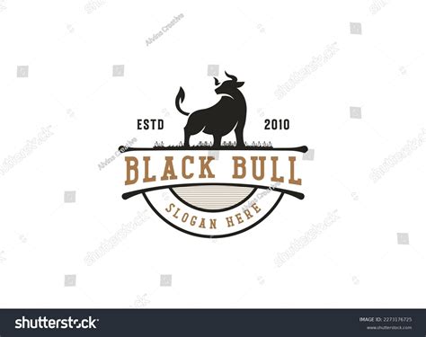 Vintage Classic Bull Longhorn Logo Design Stock Vector (Royalty Free ...