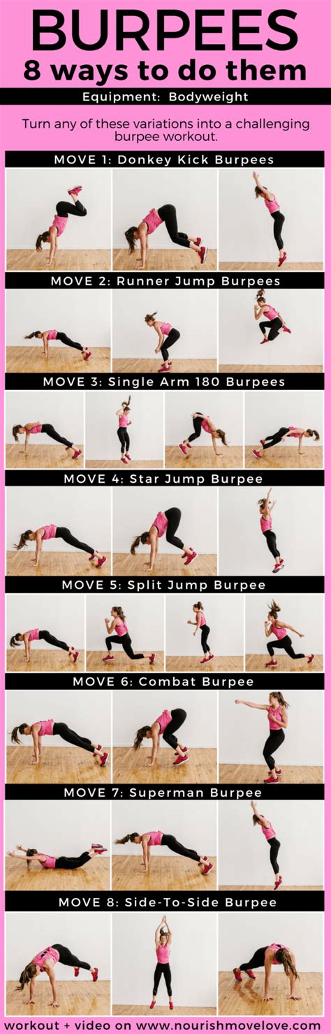 8 Butt-Kicking Burpee Variations + 16 Minute Workout | Nourish Move Love