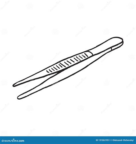 Forcep Icon in Doodle Sketch Lines Stock Vector - Illustration of ...