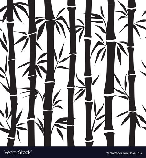 Bamboo pattern silhouette Royalty Free Vector Image