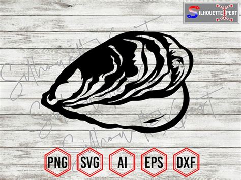 Shell Silhouette 2 Oyster Shell Svg Shell Svg Clipart - Etsy