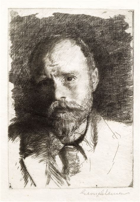 Self Portrait c.1890 by Sir George Clausen - etching with drypoint 4 7/8 x 3 1/4 inches | Self ...