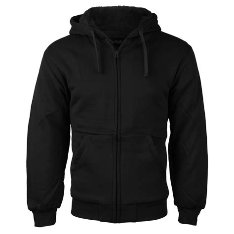 VKWEAR - Men's Premium Athletic Soft Sherpa Lined Fleece Zip Up Hoodie Sweater Jacket (Black,5XL ...