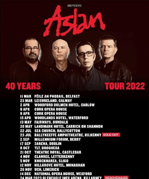 Aslan - 40 Years Of Aslan Tour - 02 April 2022 - Woodford Dolmen Hotel ...