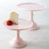 25cm Mosser Milk Glass Cake Stand Crown Tuscan Pink - Leo & Bella