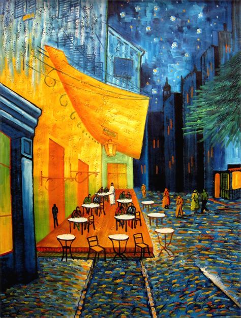 Stretched Van Gogh Cafe Terrace at Night Repro Hand Painted Oil ...