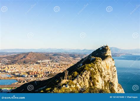 Aerial View of the Rock of Gibraltar, UK Stock Photo - Image of ...