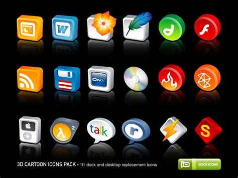 3D Cartoon Icons Pack by deleket on DeviantArt