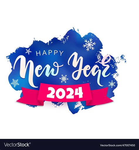 Happy new year 2024 foil gradient design Vector Image