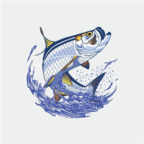 vector logo jumping tarpon fish 24267497 Vector Art at Vecteezy