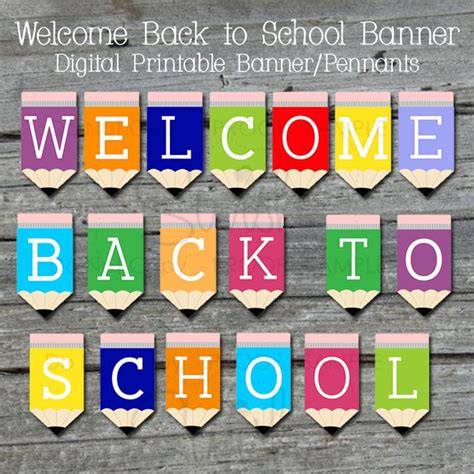 Back to school banner | Printable Banner| Welcome Back to school Sign | Teacher Welcome ...