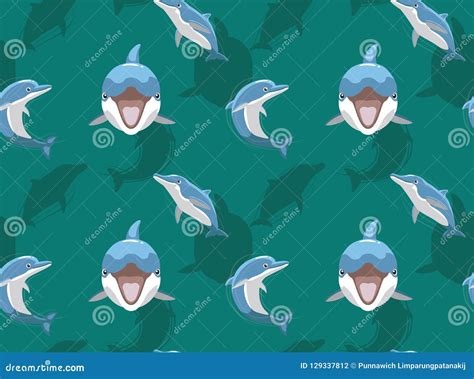 Cute Dolphin Smile Cartoon Background Seamless Wallpaper Stock Vector - Illustration of seamless ...