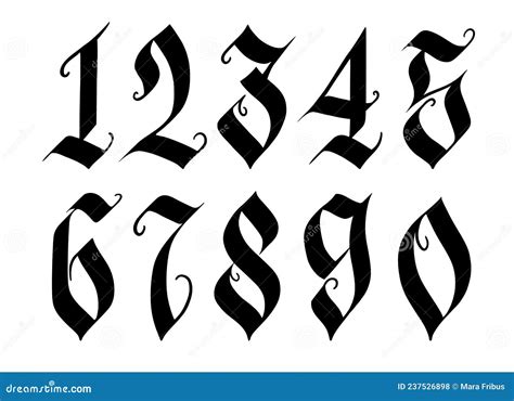 Gothic Calligraphy Numbers Font