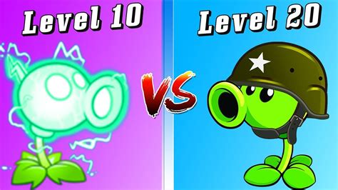 Plants vs Zombies 2: ELECTRIC PEASHOOTER LEVEL 10 vs PEASHOOTER LEVEL 20 - YouTube