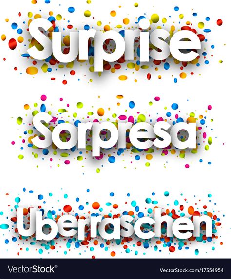 Surprise banner with colorful confetti Royalty Free Vector