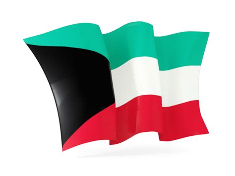 Waving flag. Illustration of flag of Kuwait