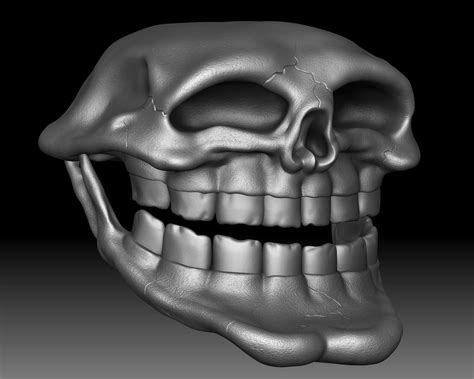 Troll Face Skull 3D printable 3D model 3D printable | CGTrader