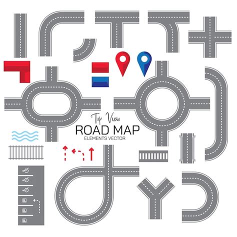 Premium Vector | Road map design elements vector set