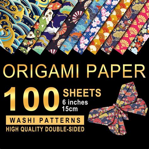 Amazon.com: PAPERKIDDO Japanese Washi Origami Paper 100 Sheets 10 ...