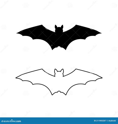 Set of Bat Silhouette. Vector Stock Vector - Illustration of isolated, mystery: 211905287