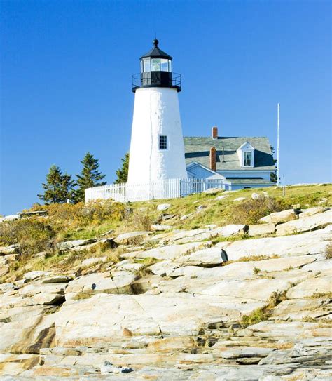 Lighthouse Pemaquid Point Light, Maine, USA Stock Image - Image of ...