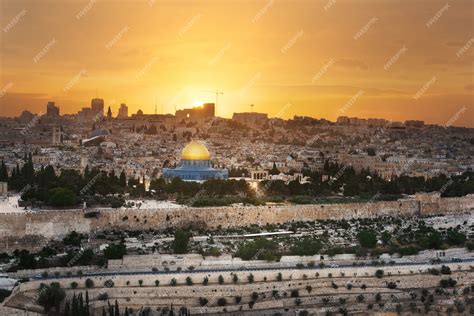 Premium Photo | Jerusalem city by sunset