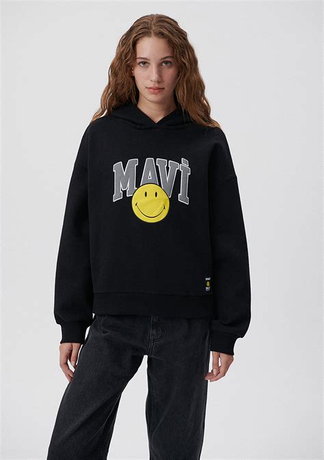 Mavi X Smiley Originals Siyah Sweatshirt - Mavi