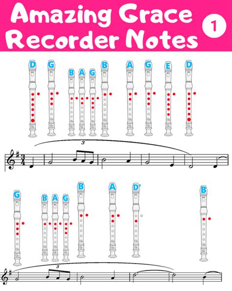 Amazing Grace Recorder Notes Recorder Notes | Recorder notes, Recorder ...