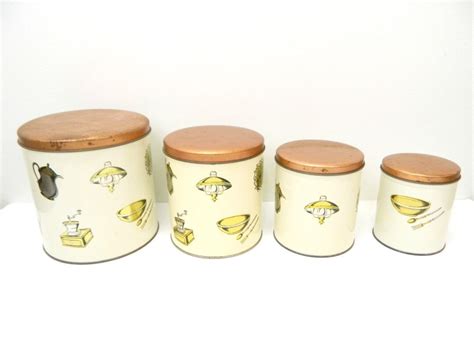 Vintage 1960s Canister Set Tuttle Corp Set of 4 Tin Metal Canisters ...