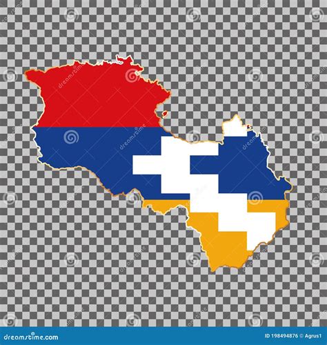 Political Map Of Nagorno-Karabakh Isolated On Transparent Background Vector Illustration ...