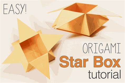 an origami star box is shown with the text, easy origami star box